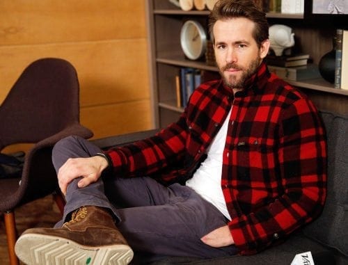 Ryan Reynolds flannel shirt facial hair lumbersexual lumberjack