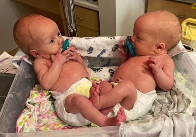 Addison and Emma Williams were born just three minutes apart on September 25 at Piedmont Athens Regional Medical Center in Athens, Georgia