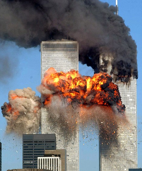 Disaster: Survivors of the terrorist attack on the World Trade Centre have reported being helped a 