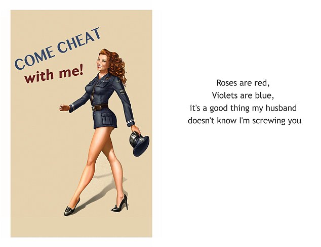 The cards feature a controversial take on the traditional Valentines card