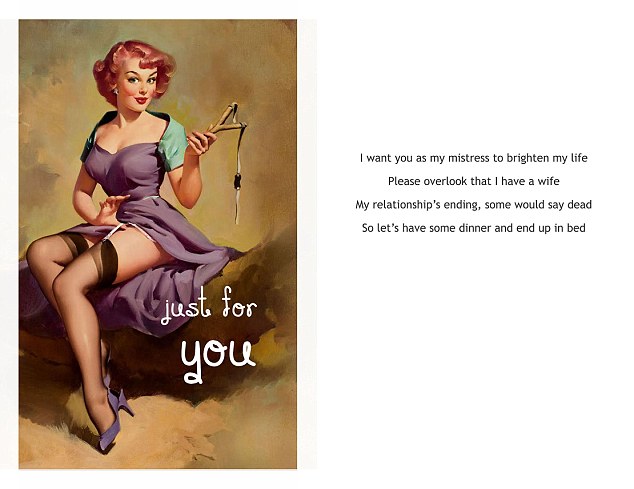 The company have also designed greetings to be sent to people married men want to have a fling with
