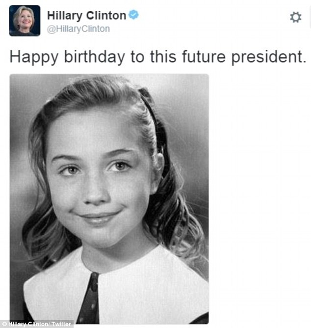 Hillary Clinton took to Twitter Wednesday to wish herself a happy birthday and dub herself the 