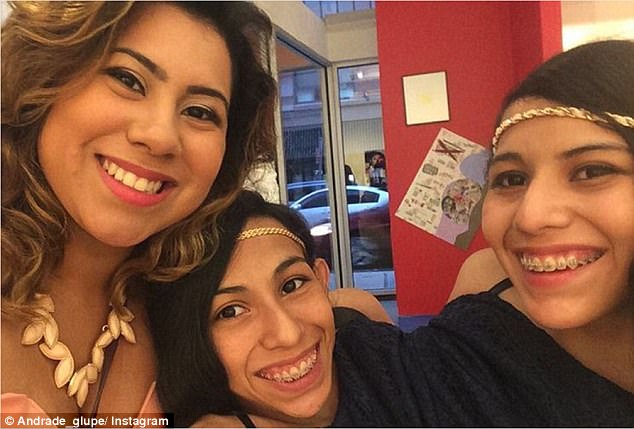 The girls are suffering from medical problems. Lupita (middle) is suffering from scoliosis (a sideways curvature of the spine), and her curved spine is cramping her lungs (pictured with their older sister in 2016)
