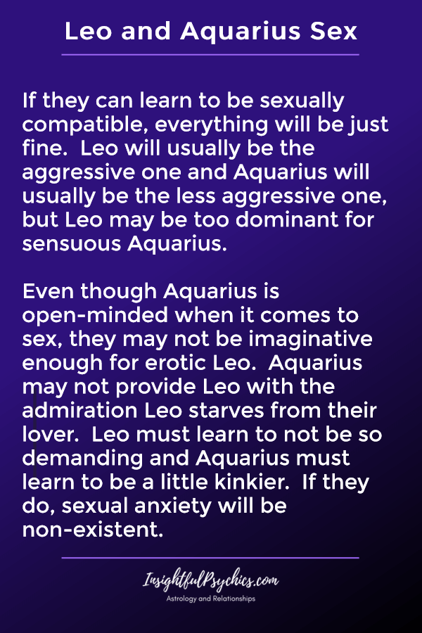 leo and aquarius sexually compatible