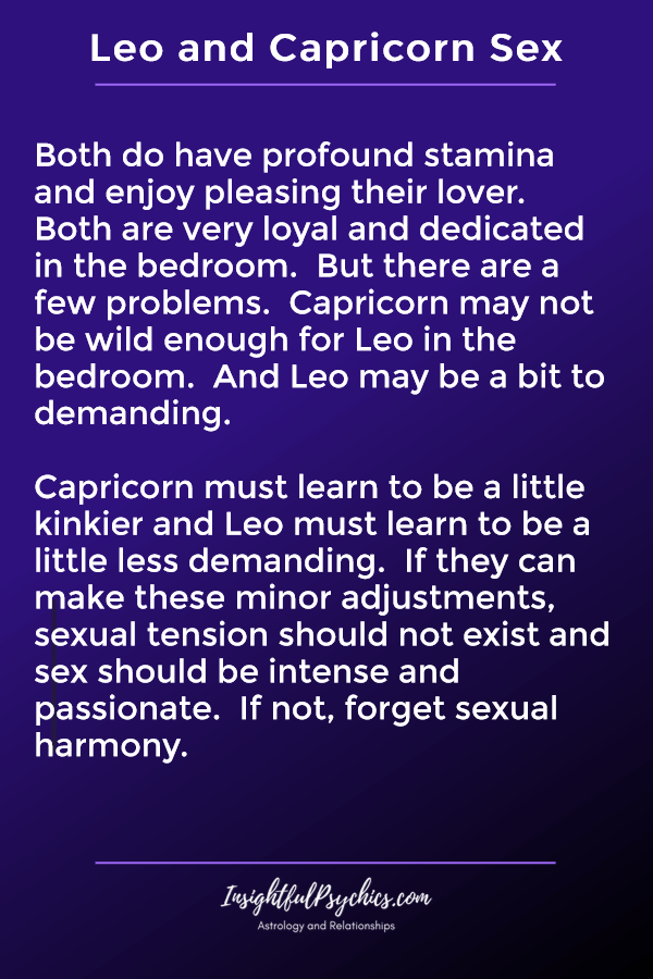 leo and capricorn sexually compatible
