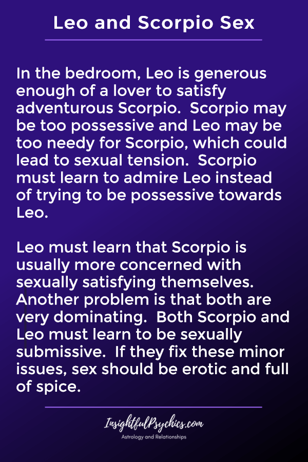leo and scorpio sexually compatible
