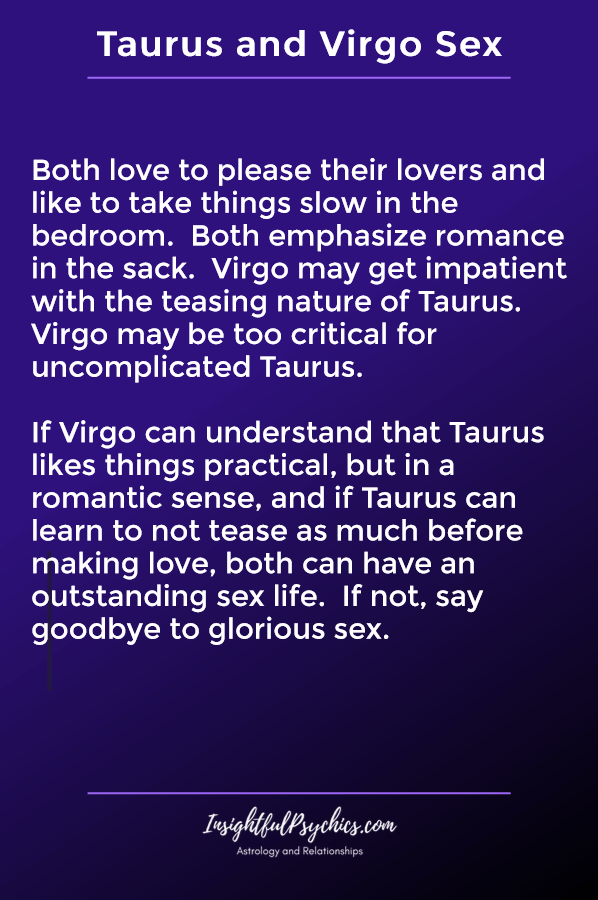 Taurus and virgo sexually compatible