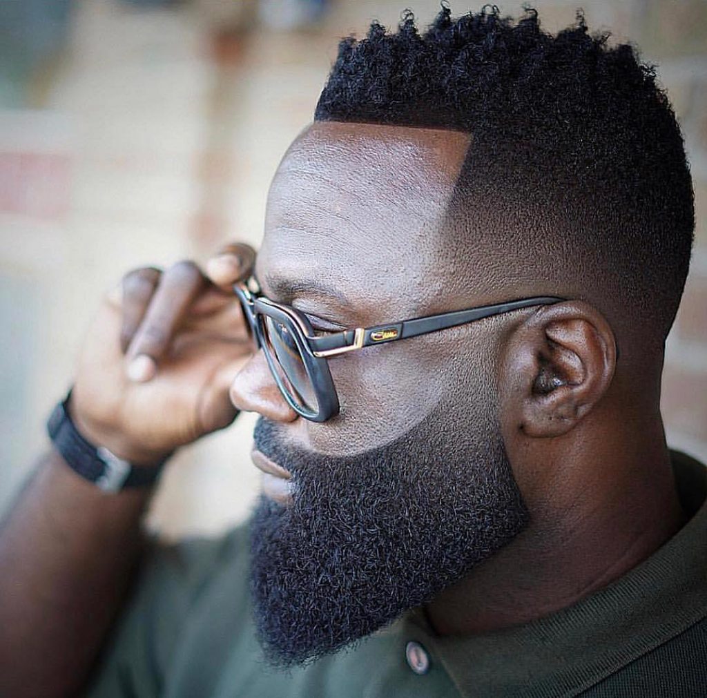 drop fade haircuts for black men with beards