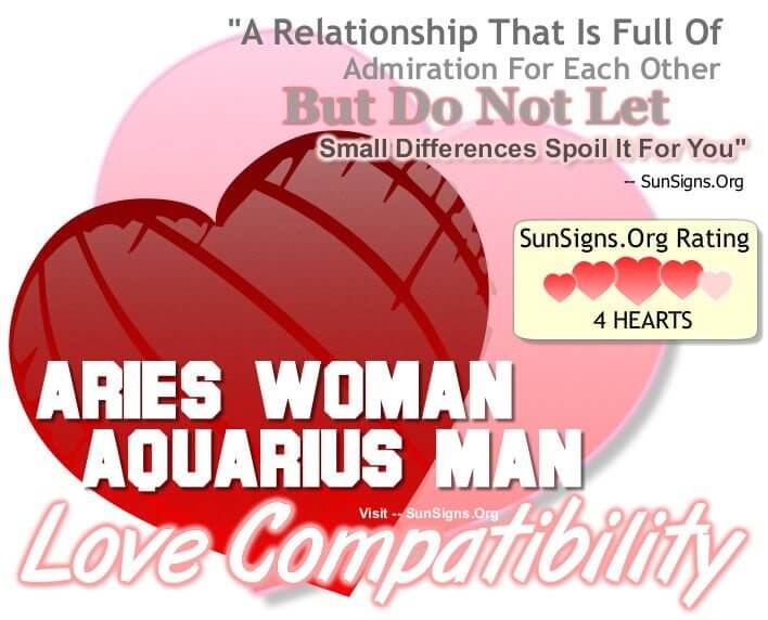 aries woman aquarius man compatibility. A Relationship That Is Full Of Admiration For Each Other With Its Share Of Small Differences.