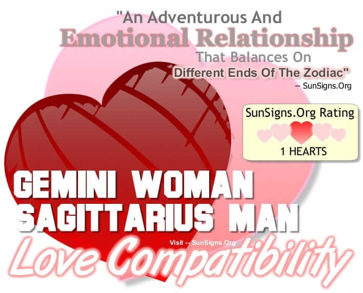 gemini woman sagittarius man. An Adventurous And Emotional Relationship That Balances On Two Different Ends Of The Zodiac Or Just Might Not