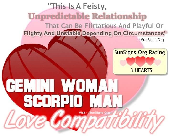 gemini woman scorpio man. A Feisty, Unpredictable Relationship That Can Be Flirtatious And Playful Or Flighty And Unstable Depending On Circumstances