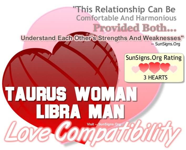 taurus woman libra man. This Relationship Can Be Comfortable And Harmonious Provided Both Understand Each Other