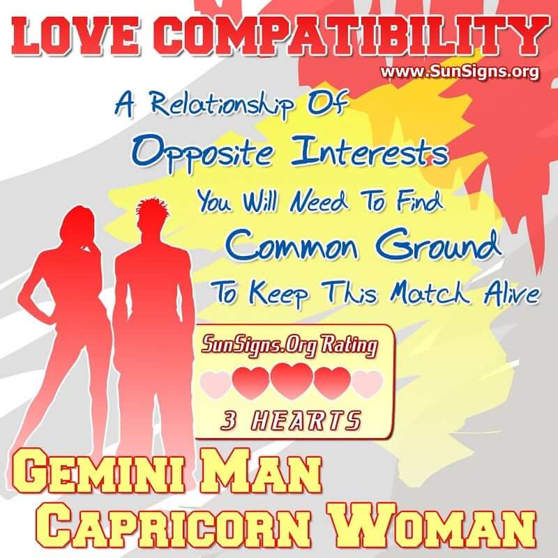 gemini man capricorn woman love compatibility