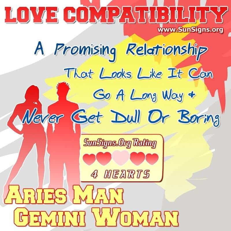 Aries Man And Gemini Woman Love Compatibility A Promising Relationship That Looks Like It Can Go A Long Way And Never Get Dull Or Boring Ever