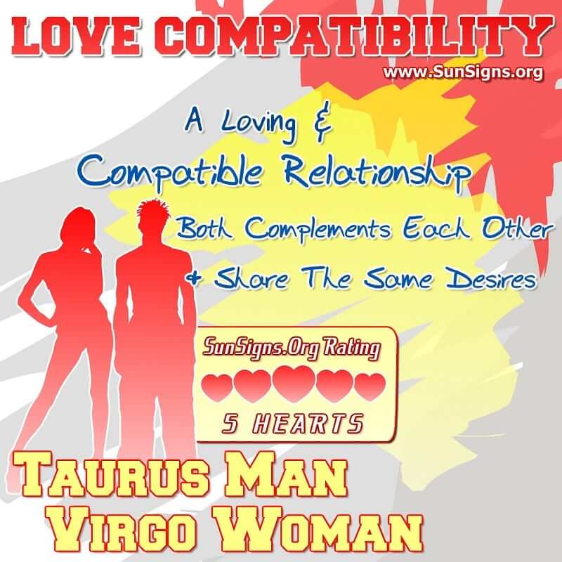 taurus man virgo woman love compatibility. A Loving And Compatible Relationship Which Complements Each Other And Share The Same Desires