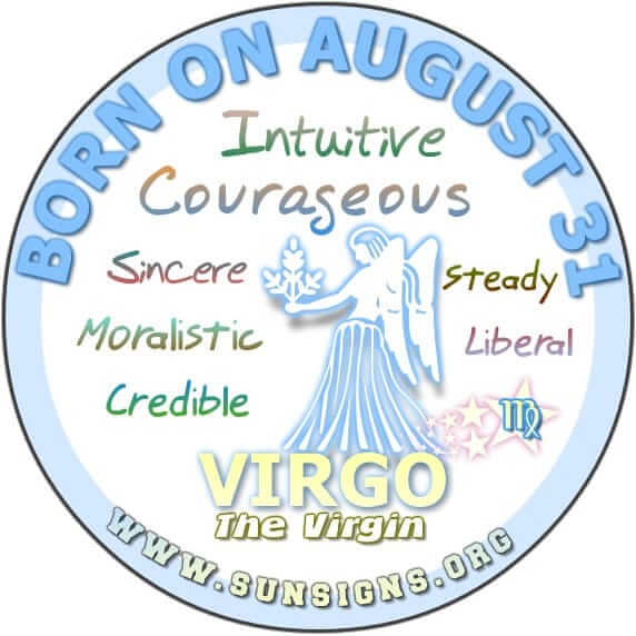 IF YOUR BIRTHDATE IS AUGUST 31, you are a strong Virgo.