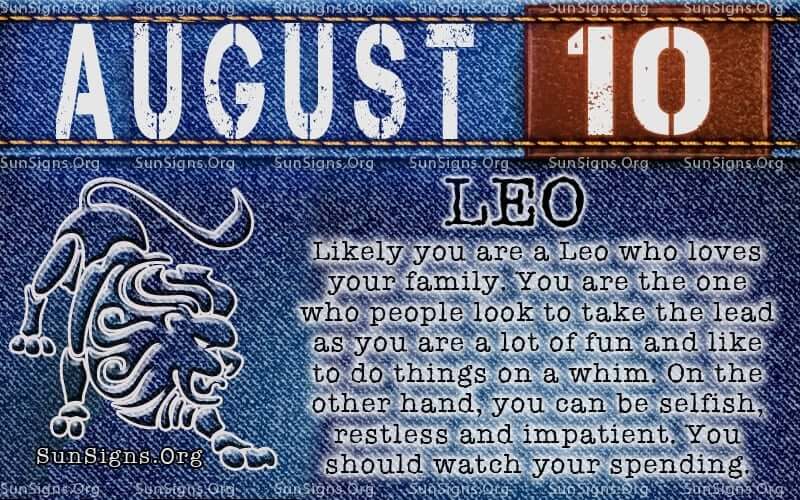 august 10 leo birthday calendar