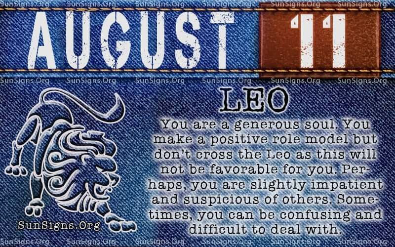 august 11 leo birthday calendar