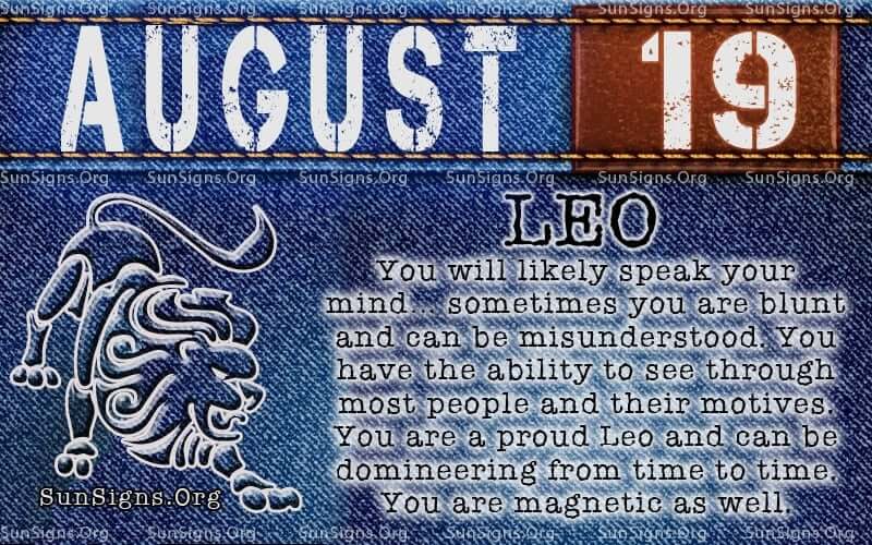 august 19 leo birthday calendar