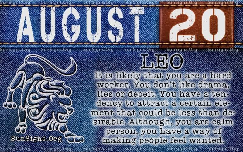 august 20 leo birthday calendar