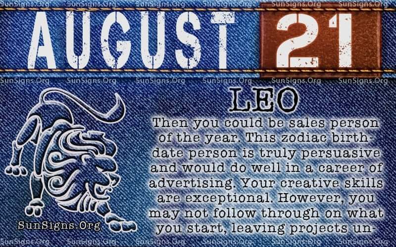 august 21 leo birthday calendar