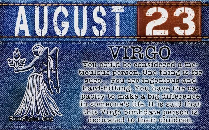 august 23 Virgo birthday calendar