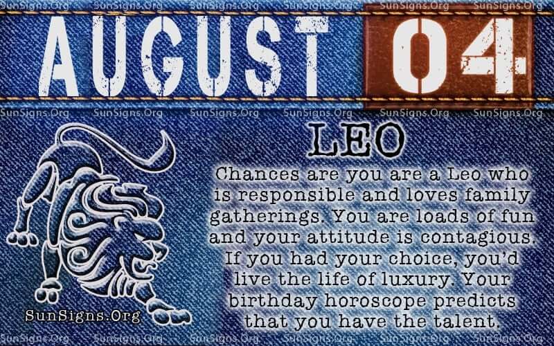 august 4 leo birthday calendar