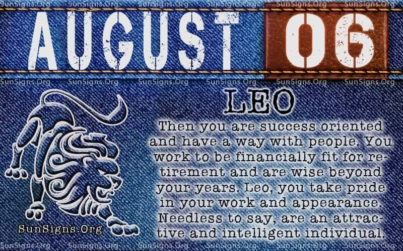 august 6 leo birthday calendar
