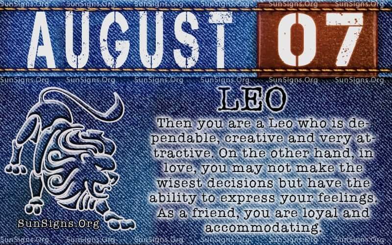 august 7 leo birthday calendar