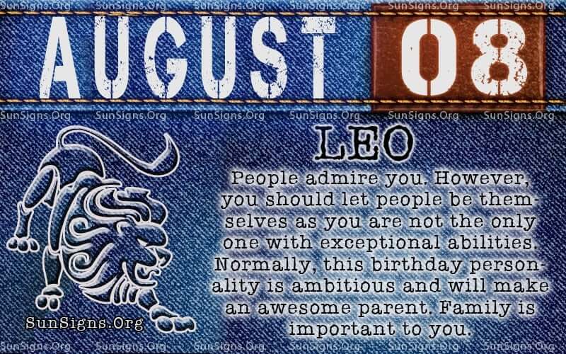 august 8 leo birthday calendar