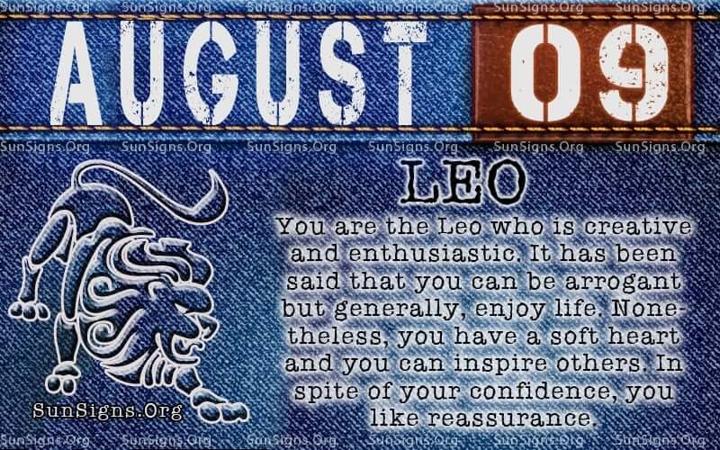 august 9 leo birthday calendar
