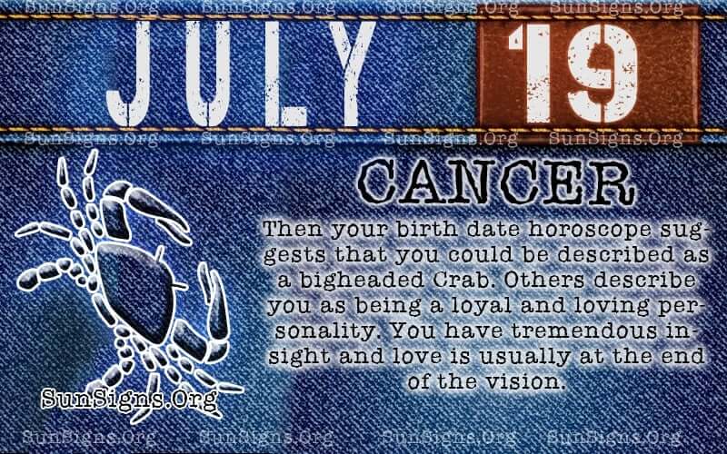 july 19 cancer birthday calendar