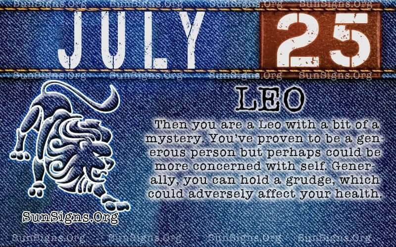 july 25 leo birthday calendar