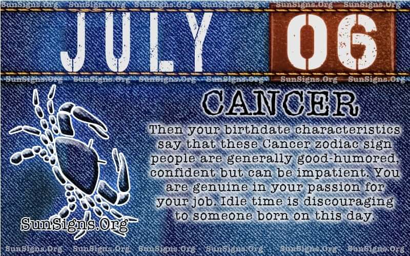 july 6 cancer birthday calendar