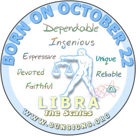 IF YOUR BIRTHDAY IS ON OCTOBER 22, then you are a Libra who is analytical.