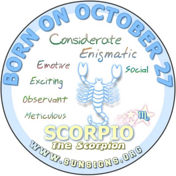 IF YOUR BIRTHDATE IS OCTOBER 27, you could be someone who is enigmatic.