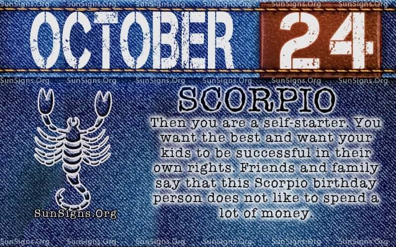 october 24 Scorpio birthday calendar