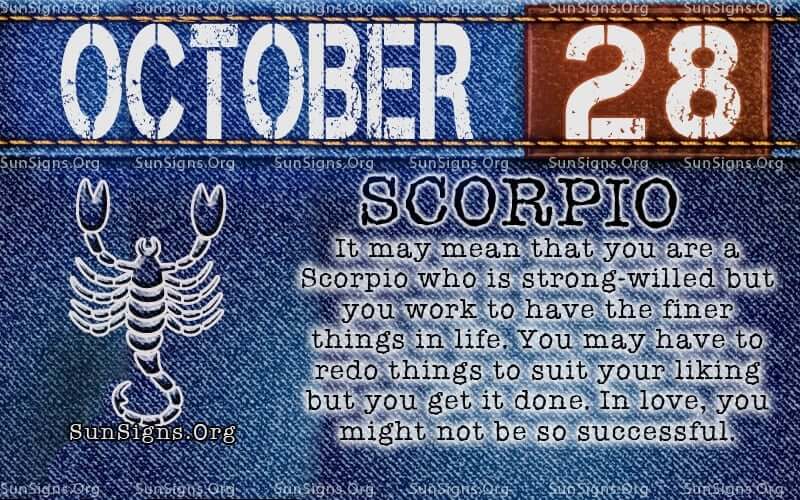 october 28 scorpio birthday calendar