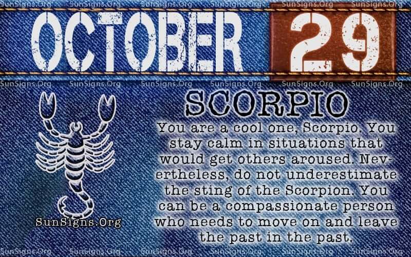 october 29 scorpio birthday calendar