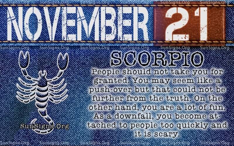 november 21 scorpio birthday calendar