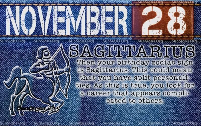 november 28 sagittarius birthday calendar