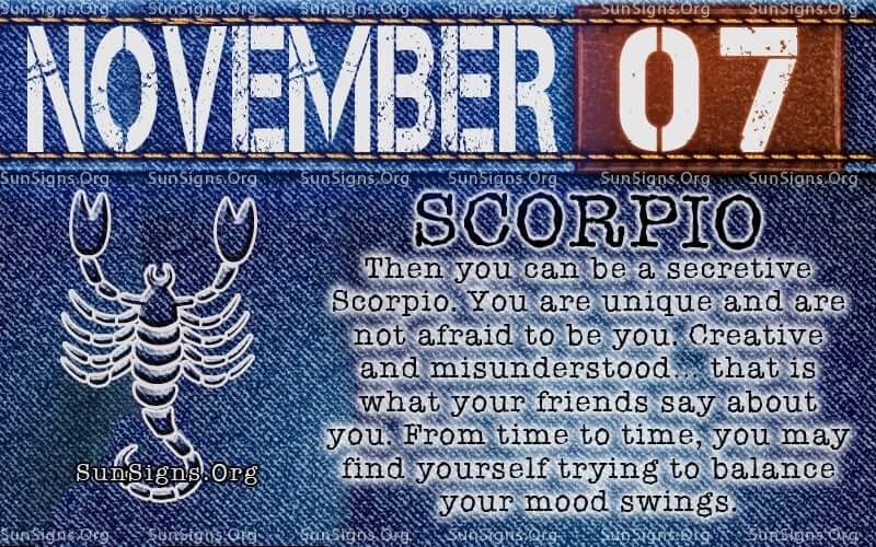 november 7 scorpio birthday calendar
