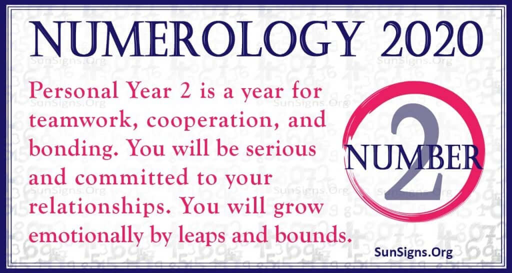 Number 2 - 2020 Numerology Horoscope