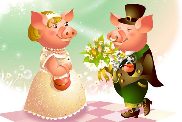 zodiac pig wedding